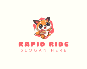 Cute Red Panda Cake logo design