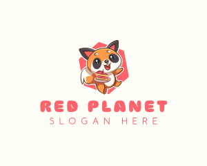 Cute Red Panda Cake logo design