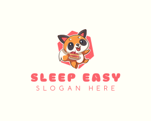 Cute Red Panda Cake logo design