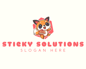 Cute Red Panda Cake logo design