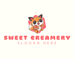 Cute Red Panda Cake logo design