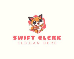 Cute Red Panda Cake logo design