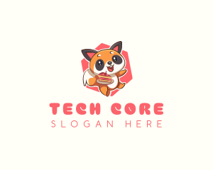 Cute Red Panda Cake logo design