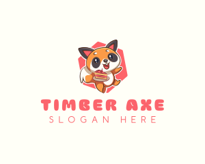 Cute Red Panda Cake logo design