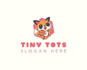 Cute Red Panda Cake logo design