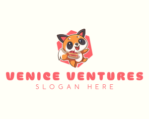 Cute Red Panda Cake logo design