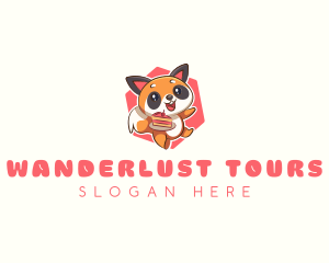 Cute Red Panda Cake logo design