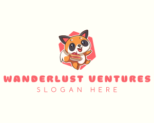 Cute Red Panda Cake logo design