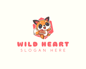 Cute Red Panda Cake logo design