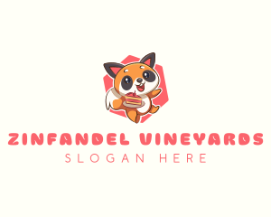 Cute Red Panda Cake logo design