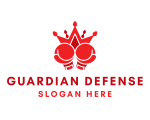 Self Defense - Boxing Gloves Crown logo design