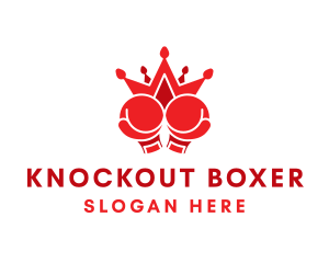 Boxing Gloves Crown logo design