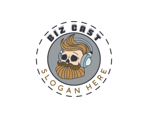 Podcast - Headphones Skull Podcast logo design