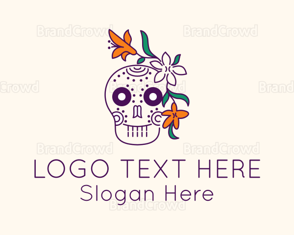 Festive Flower Calavera Logo