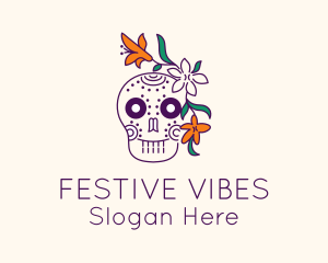 Festival - Festive Flower Calavera logo design
