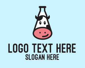 Fresh Milk - Happy Cow Milk Bottle logo design