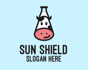 Happy Cow Milk Bottle  Logo