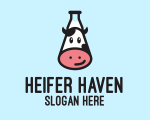 Heifer - Happy Cow Milk Bottle logo design