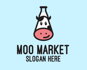 Happy Cow Milk Bottle  logo design