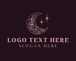 Lunar - Floral Moon Star logo design