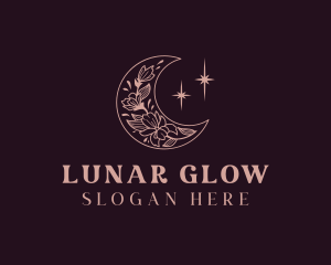 Floral Moon Star logo design