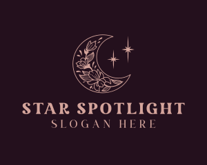 Floral Moon Star logo design