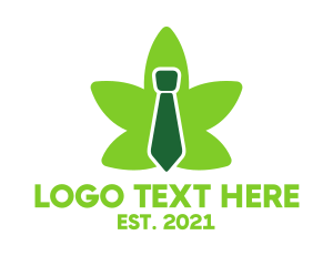 Weed - Green Marijuana Necktie logo design