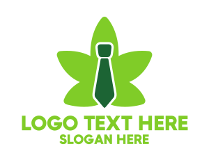 Green Marijuana Necktie Logo