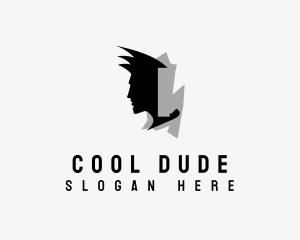 Dude - Man Head Hair logo design