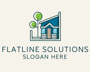 Flat - House Tree Realty logo design