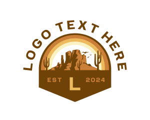 Sand - Trekking Desert Rock logo design