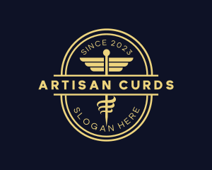 Caduceus Staff Pharmacy logo design