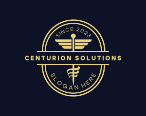 Caduceus Staff Pharmacy logo design