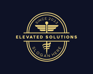 Caduceus Staff Pharmacy logo design