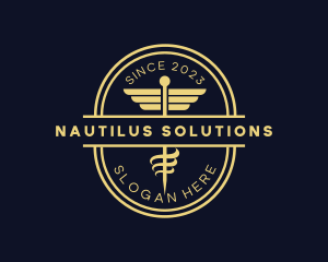 Caduceus Staff Pharmacy logo design