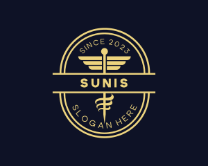 Caduceus Staff Pharmacy logo design