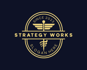 Caduceus Staff Pharmacy logo design