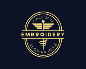 Caduceus Staff Pharmacy logo design