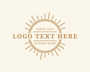 Coffee Shop - Summer Sunburst Badge logo design
