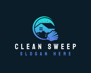 Home Broom Cleaning logo design