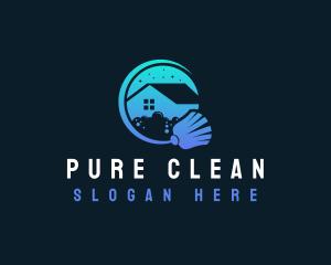 Home Broom Cleaning logo design