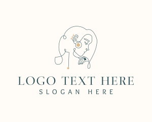 Pendant - Woman Luxury Jewelry logo design