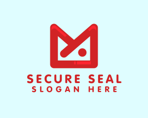 Envelope - Red M Envelope logo design