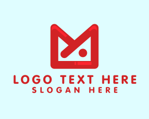 Social Media - Red M Envelope logo design