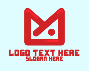 Google - Red M Envelope logo design