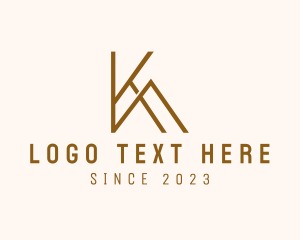 Letter Ka - Minimalist Letter KA Monogram logo design