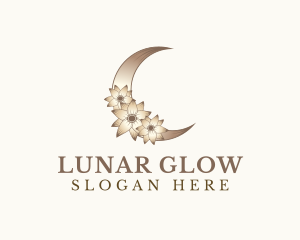 Lunar Moon Flower logo design