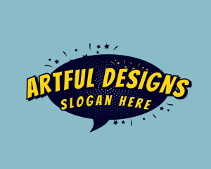 Speech Bubble Pop Art logo design