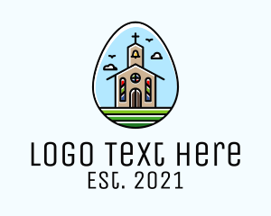 Jesus - Catholic Chapel Egg logo design