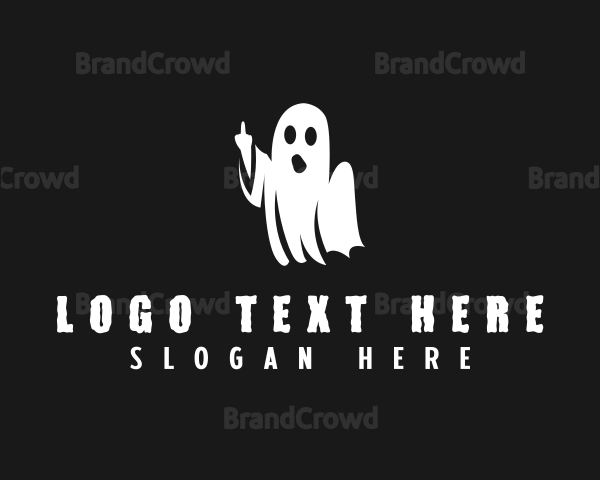 Middle Finger Ghost Spooky Logo